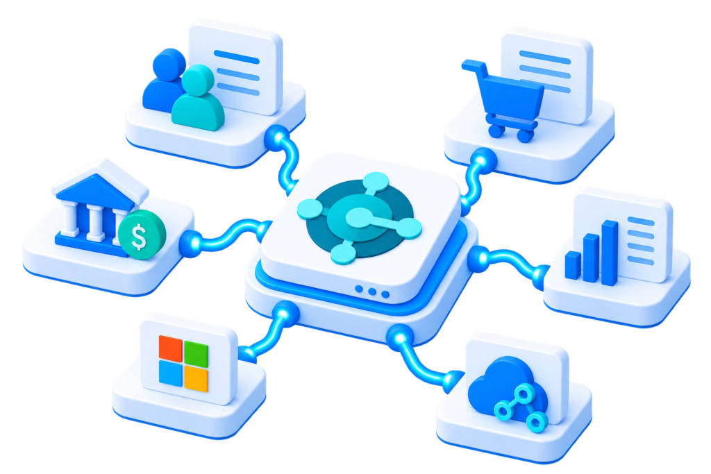 Business Central connected to the business tools and applications a company uses
