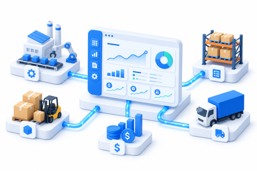 Business Central connecting production, inventory and finance for manufacturers