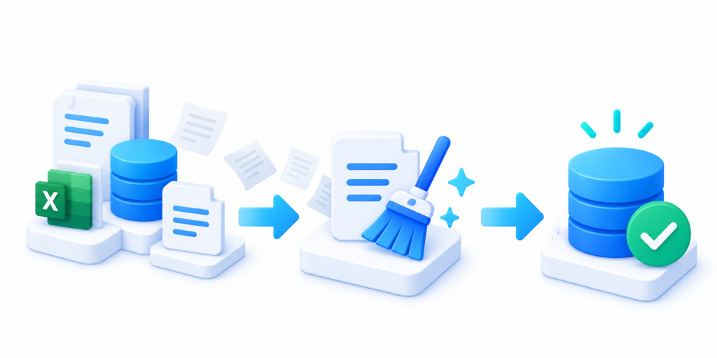 Legacy spreadsheets and databases cleaned before loading into Business Central
